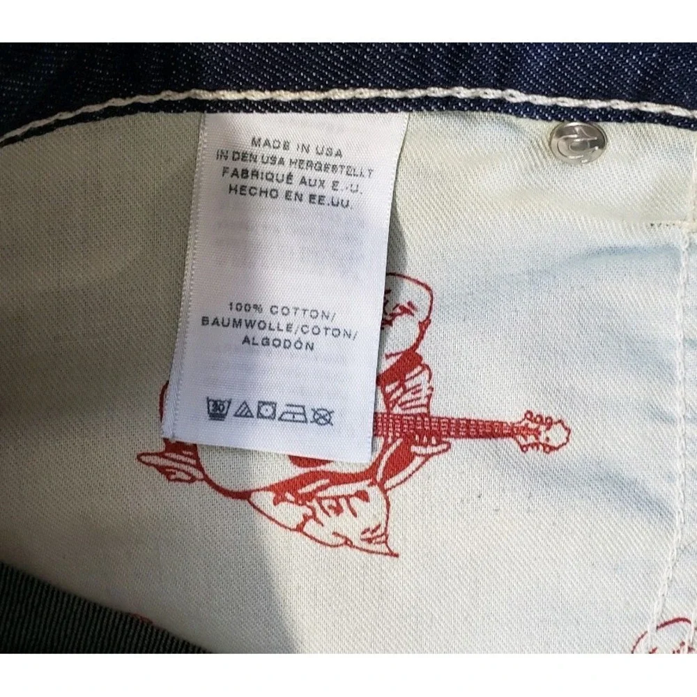 True Religion Straight Fit Jeans Men's Size 36x34 Dark Wash Denim